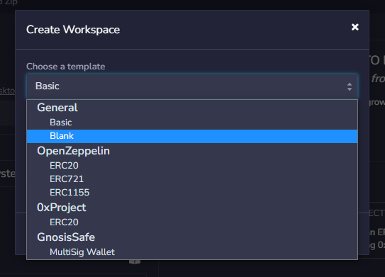 Remix create workspace popup